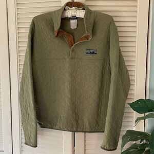 Vintage Patagonia Men’s Light Olive Green Quilted Pullover Jacket